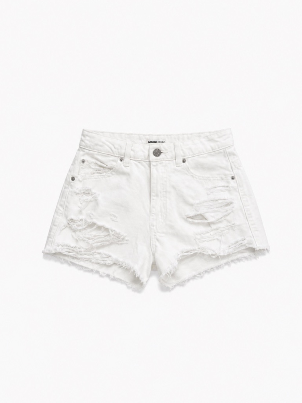 ♡ 2/$20 ♡ Garage White Festival Distressed Denim Shorts | Size 0 (24)